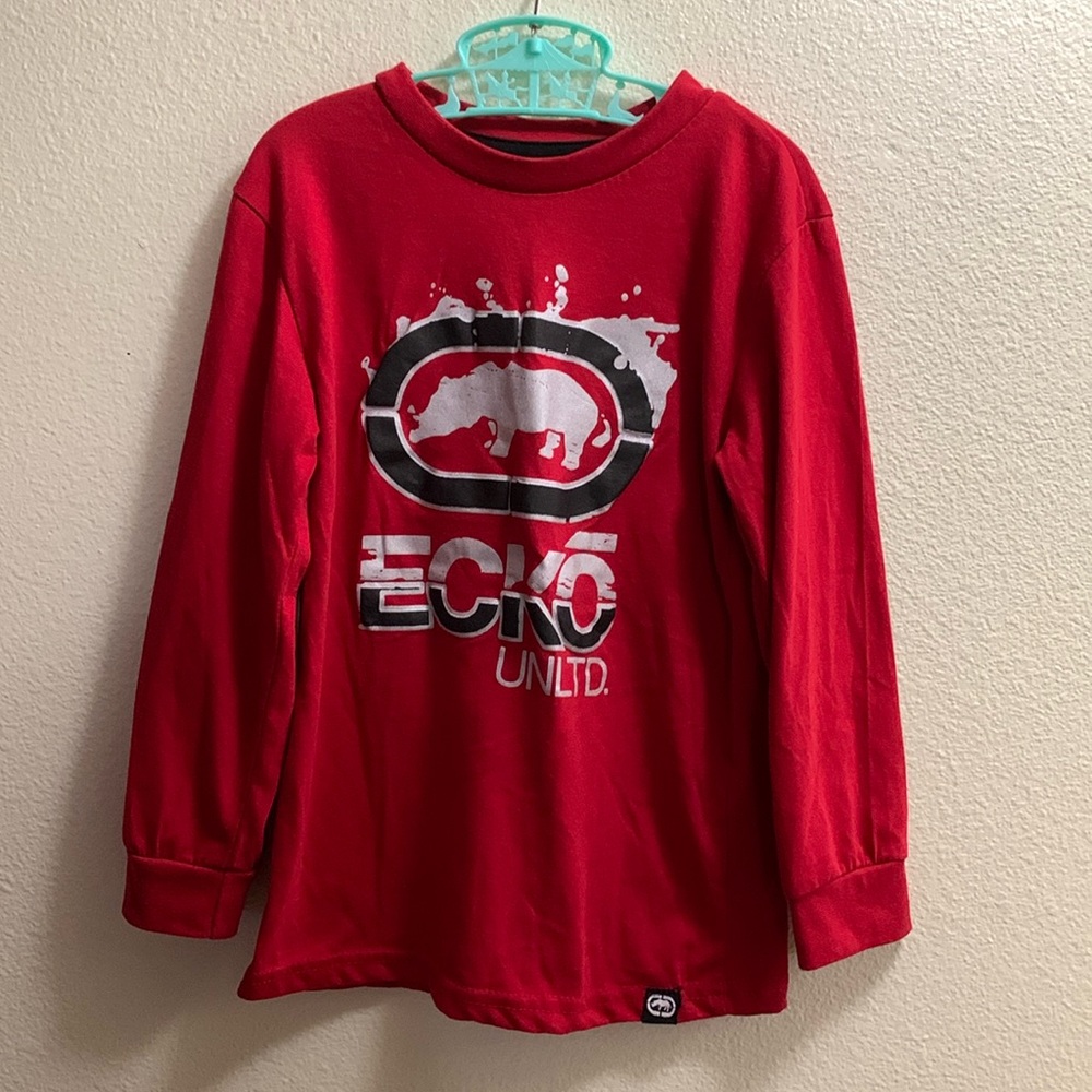 ECKO UNLTD. Red Rhino Long Sleeved Shirt Size 5/6 Rhinoceros Black Unlimited